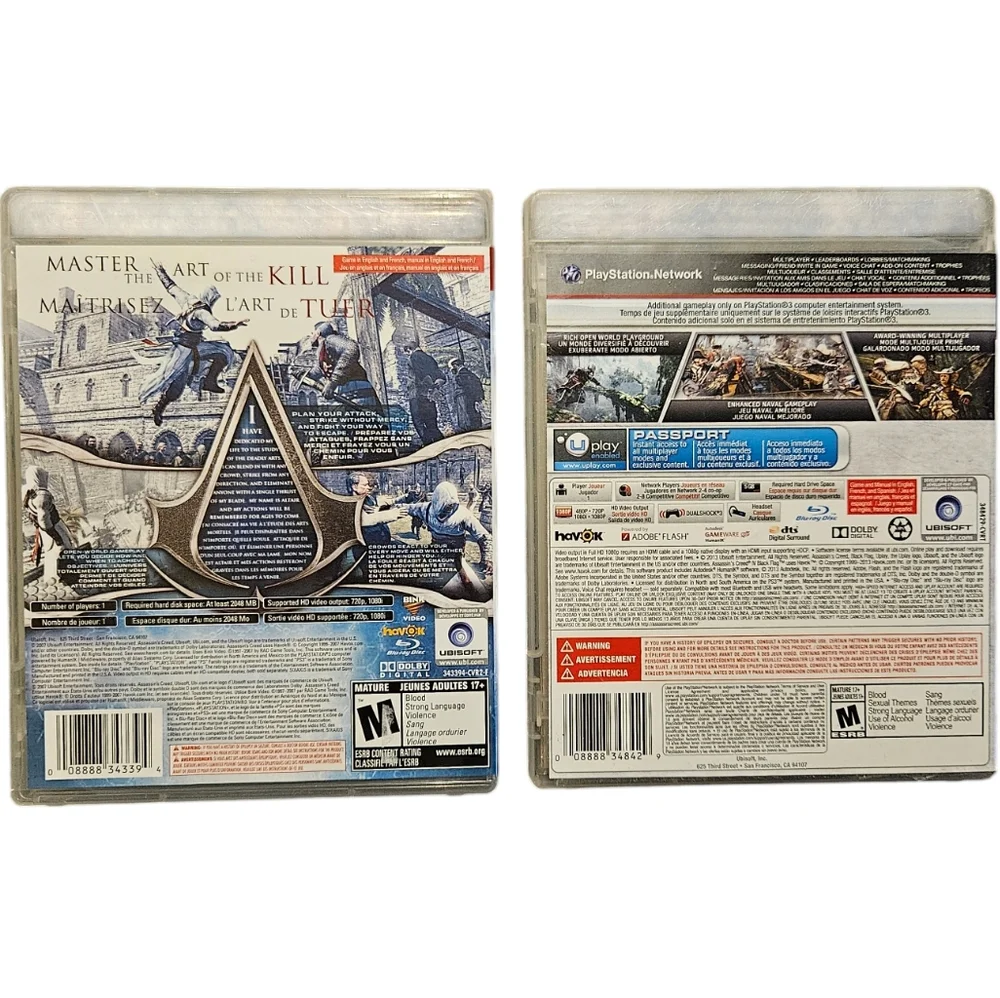 Assassin's Creed 1 and 4 game for Sony Playstation‎ 3 PS3 - Picture 3 of 6